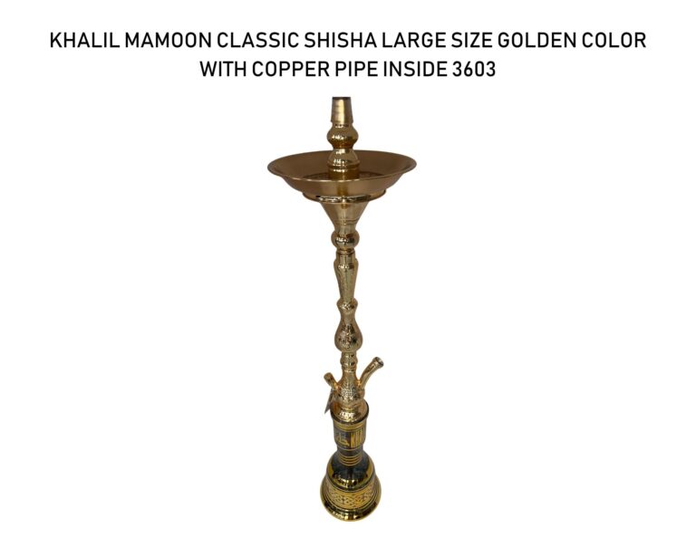 a classic shisha sett in golden color with glass base