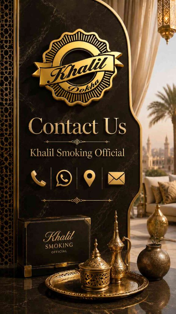 contact us page banner with communication signs and khalil Dokha logo